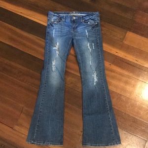 Destructed denim jeans